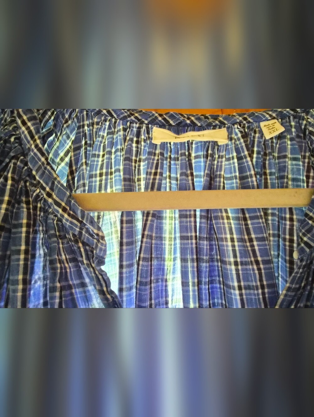 DÔEN Jonie Top in Rare Blue Plaid  XXL (Retail $298) - Picture 4 of 4